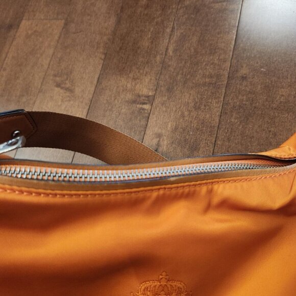 Lauren Ralph Lauren LXVII orange nylon leather shoulder crossbody bag - Picture 7 of 12